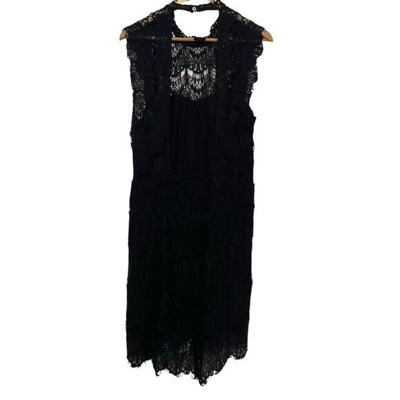 NEW Free People Daydream Black Lace Backless Mini Dress NWT Large - Picture 12 of 16